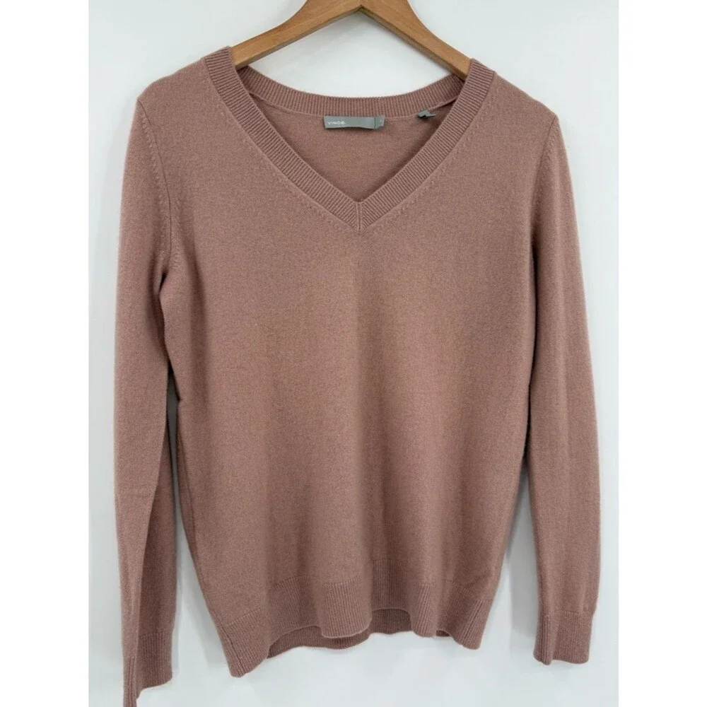 Vince Weekend Cashmere V-Neck Sweater | Mauve | XS